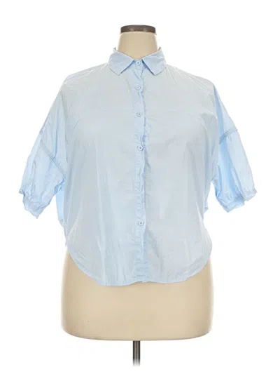 Pre-owned Assorted Brands Short Sleeve Blouse In Blue
