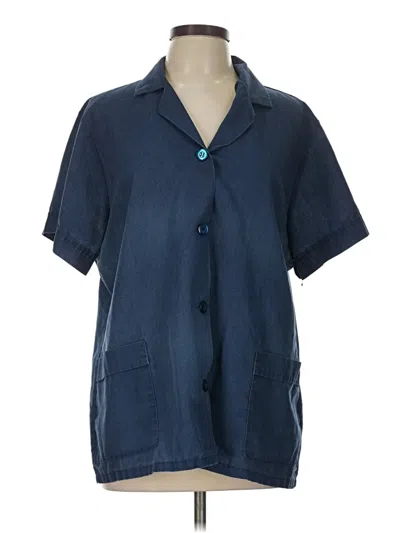 Pre-owned Assorted Brands Short Sleeve Blouse In Blue