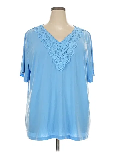 Pre-owned Assorted Brands Short Sleeve Blouse In Blue