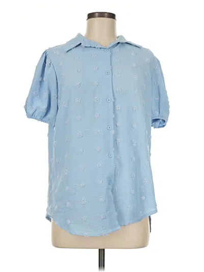Pre-owned Assorted Brands Short Sleeve Blouse In Blue
