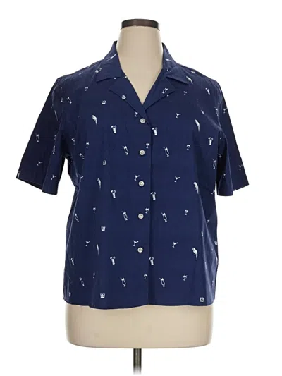 Pre-owned Assorted Brands Short Sleeve Blouse In Blue