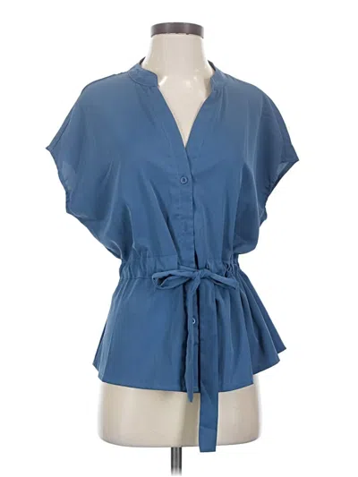 Pre-owned Assorted Brands Short Sleeve Blouse In Blue