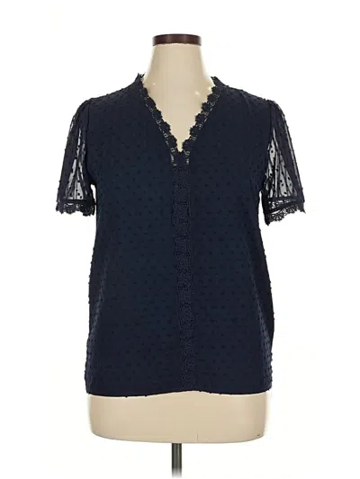 Pre-owned Assorted Brands Short Sleeve Blouse In Blue