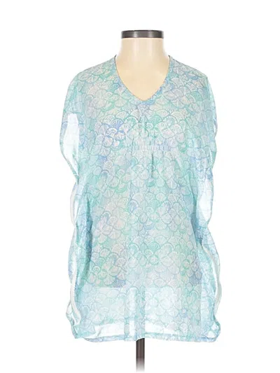 Pre-owned Assorted Brands Short Sleeve Blouse In Blue