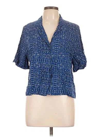 Pre-owned Assorted Brands Short Sleeve Blouse In Blue