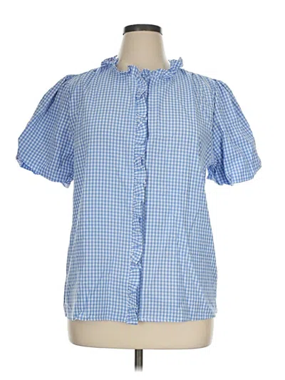 Pre-owned Assorted Brands Short Sleeve Blouse In Blue