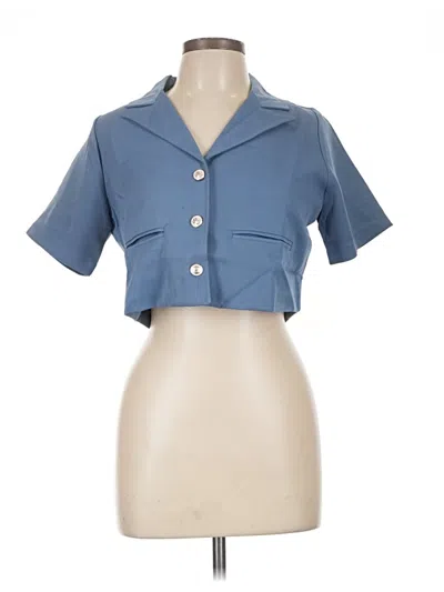 Pre-owned Assorted Brands Short Sleeve Blouse In Blue