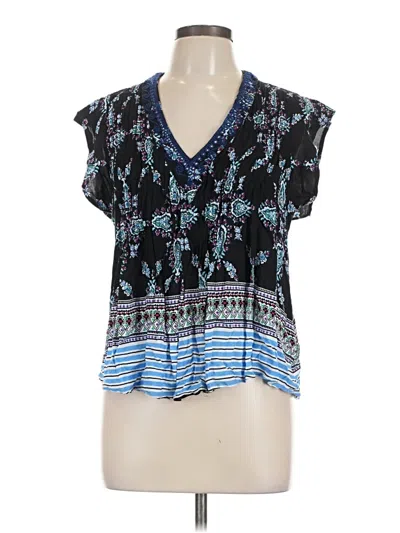 Pre-owned Assorted Brands Short Sleeve Blouse In Blue