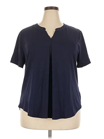 Pre-owned Assorted Brands Short Sleeve Blouse In Blue