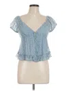 Assorted Brands Short Sleeve Blouse In Blue