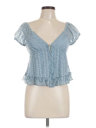 Assorted Brands Short Sleeve Blouse In Blue