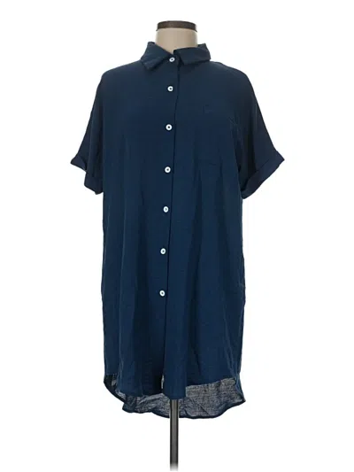 Pre-owned Assorted Brands Short Sleeve Blouse In Blue