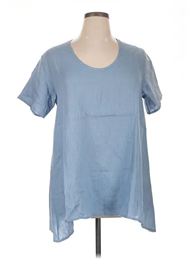 Pre-owned Assorted Brands Short Sleeve Blouse In Blue
