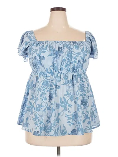 Assorted Brands Short Sleeve Blouse In Blue