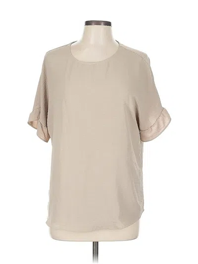 Pre-owned Assorted Brands Short Sleeve Blouse In Brown
