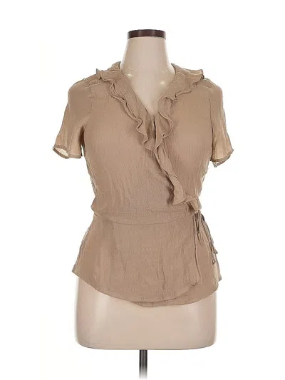 Pre-owned Assorted Brands Short Sleeve Blouse In Brown