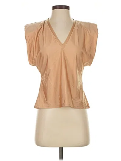Pre-owned Assorted Brands Short Sleeve Blouse In Brown