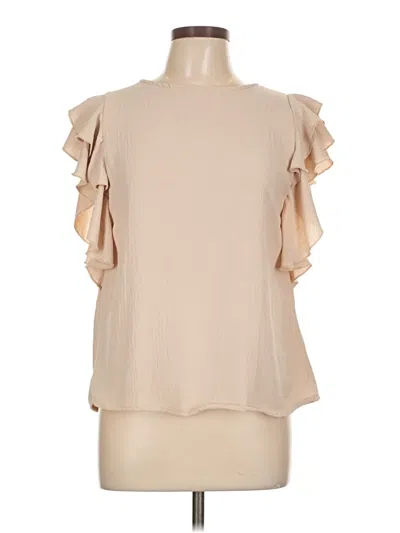 Pre-owned Assorted Brands Short Sleeve Blouse In Brown
