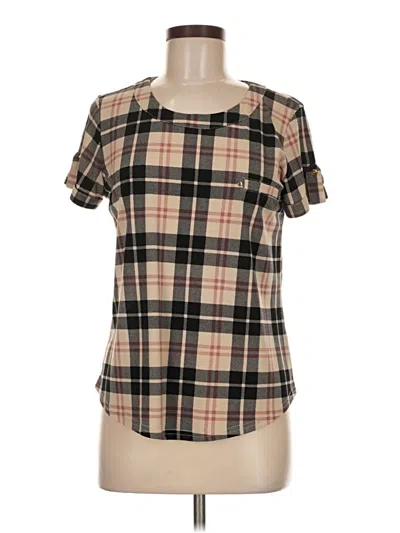 Pre-owned Assorted Brands Short Sleeve Blouse In Brown