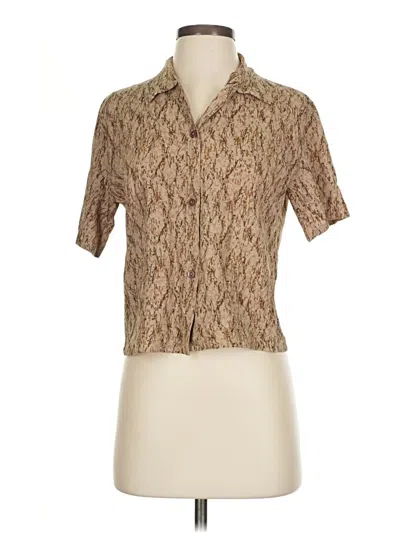 Pre-owned Assorted Brands Short Sleeve Blouse In Brown