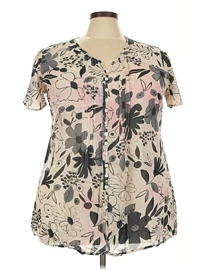 Pre-owned Assorted Brands Short Sleeve Blouse In Brown