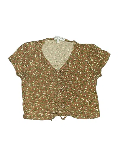 Pre-owned Assorted Brands Kids' Short Sleeve Blouse In Brown