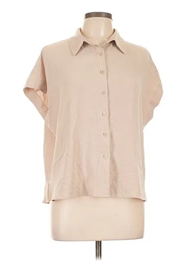 Pre-owned Assorted Brands Short Sleeve Blouse In Brown