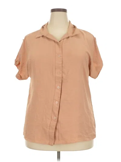 Pre-owned Assorted Brands Short Sleeve Blouse In Brown
