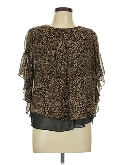 Pre-owned Assorted Brands Short Sleeve Blouse In Brown
