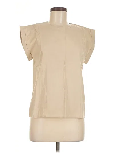Pre-owned Assorted Brands Short Sleeve Blouse In Brown