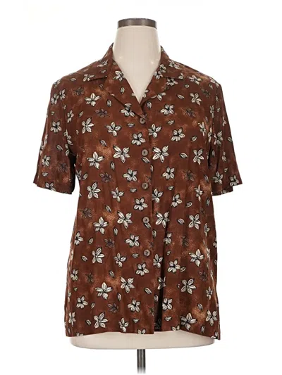 Pre-owned Assorted Brands Short Sleeve Blouse In Brown