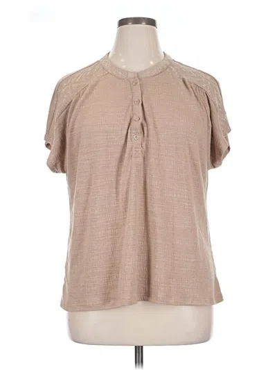 Pre-owned Assorted Brands Short Sleeve Blouse In Brown