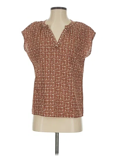Pre-owned Assorted Brands Short Sleeve Blouse In Brown