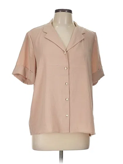 Pre-owned Assorted Brands Short Sleeve Blouse In Brown