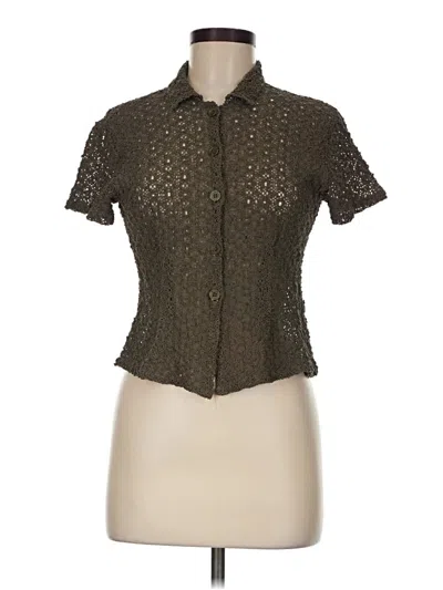Pre-owned Assorted Brands Short Sleeve Blouse In Brown
