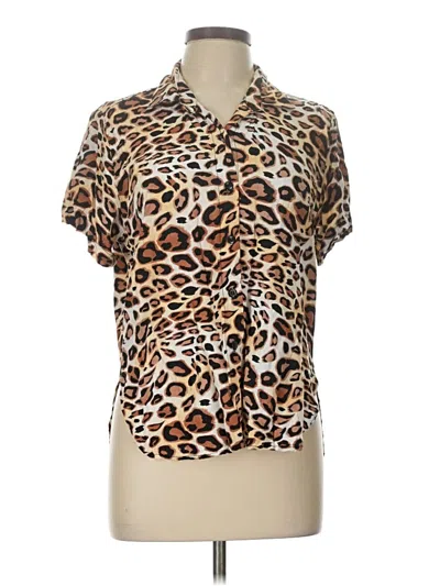 Pre-owned Assorted Brands Short Sleeve Blouse In Brown