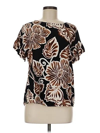 Pre-owned Assorted Brands Short Sleeve Blouse In Brown