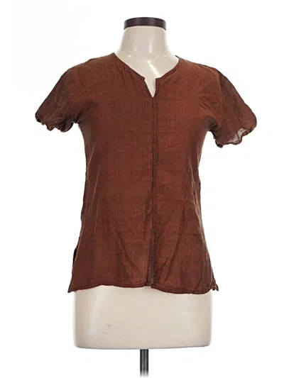 Pre-owned Assorted Brands Short Sleeve Blouse In Brown