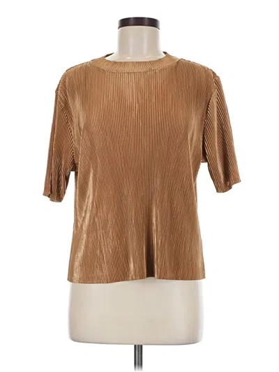 Pre-owned Assorted Brands Short Sleeve Blouse In Brown