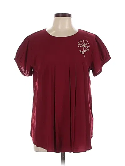 Assorted Brands Short Sleeve Blouse In Red
