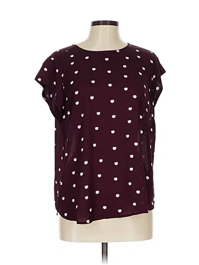 Pre-owned Assorted Brands Short Sleeve Blouse In Burgundy