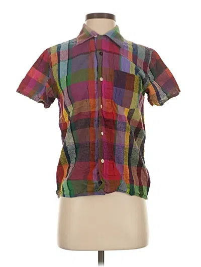 Pre-owned Assorted Brands Short Sleeve Blouse In Burgundy