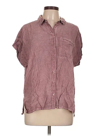 Pre-owned Assorted Brands Short Sleeve Blouse In Burgundy