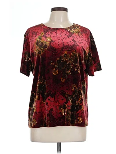 Pre-owned Assorted Brands Short Sleeve Blouse In Burgundy