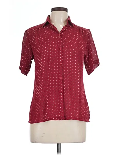 Pre-owned Assorted Brands Short Sleeve Blouse In Burgundy