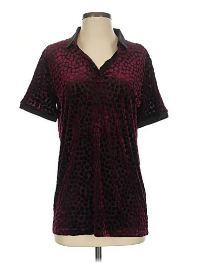 Assorted Brands Short Sleeve Blouse In Burgundy