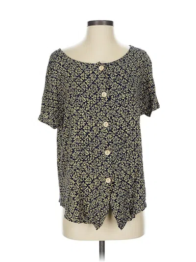 Pre-owned Assorted Brands Short Sleeve Blouse In Gold