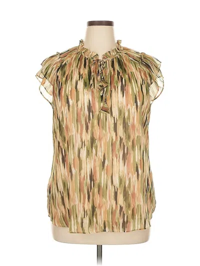 Pre-owned Assorted Brands Short Sleeve Blouse In Gold