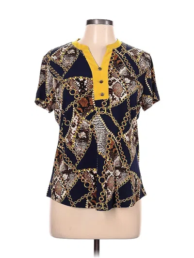 Pre-owned Assorted Brands Short Sleeve Blouse In Gold