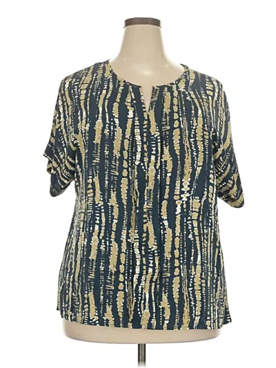 Pre-owned Assorted Brands Short Sleeve Blouse In Gold